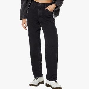 Levi's 94 Baggy Jeans Black Size 30 High Rise Straight Leg Relaxed 100% Cotton